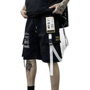 Black Shorts Cargo - product view on white background