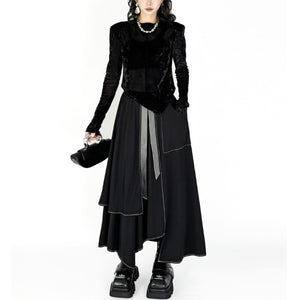 Black Skirt Goth Pleated