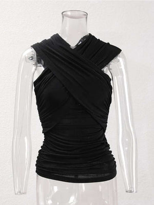 Black Sleeveless T Shirt Women's