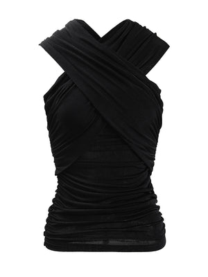 Black Sleeveless T Shirt Women's