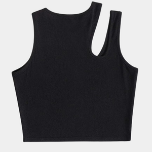 Black Sleeveless Top Crop