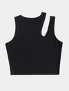 Black Sleeveless Top Crop