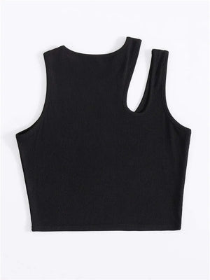 Black Sleeveless Top Crop