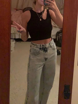 Black Sleeveless Top Crop