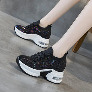 Black Sneakers Platform Crystal