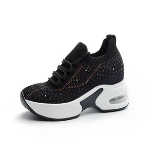 Black Sneakers Platform Crystal