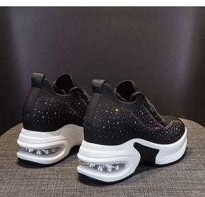 Black Sneakers Platform Crystal