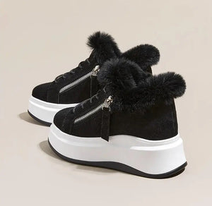 Black Sneakers With White Platform