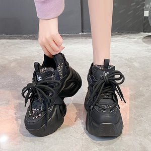 Black Sole Platform Sneakers