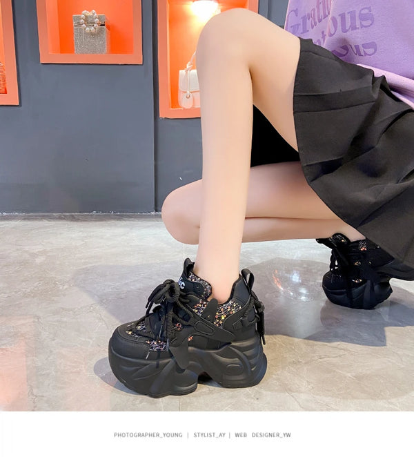 Black Sole Platform Sneakers