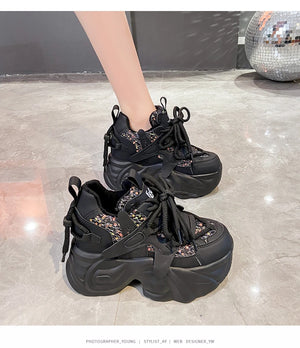 Black Sole Platform Sneakers
