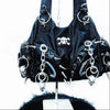 Bolso Y2k de calavera negra con tachuelas