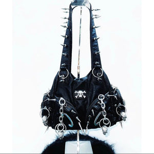 Black Studded Skull Y2k Purse