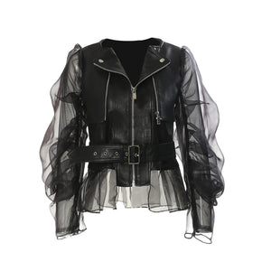 Black Stylish Moto Jacket Women's