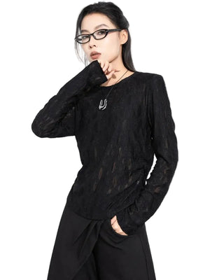 Black T Shirt Women Full Sleeves