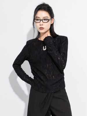Black T Shirt Women Full Sleeves