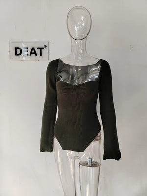 Black T Shirt Women Square Neck