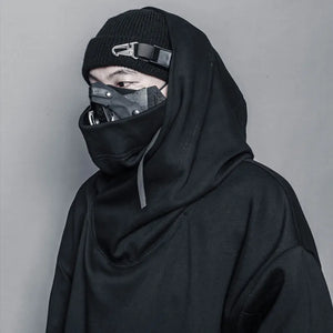 2024 Tactical Techwear Hip Hop Punk Knitted Hat Men Women Street Casual Ribbon Metal Buckle Function Caps Gorro Hombre