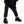 Black platform sneakers worn with black cargo joggers, front view of the thick sole and lace-up upper