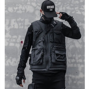 Black Thicken Cargo Vest