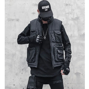 Black Thicken Cargo Vest