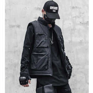 Black Thicken Cargo Vest