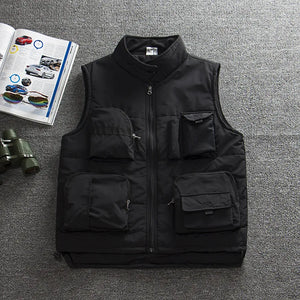 Black Thicken Cargo Vest