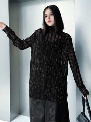 Black Turtleneck T Shirt Women's