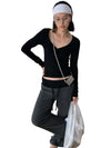 Black V Neck T Shirt Women's