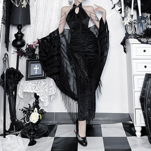 Black Velvet Goth Dress