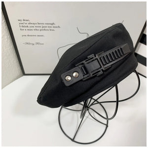 Vintage Techwear Beret Hip Hop Punk Hats For Woman Japanese Style Outdoor Motorcycle Sport Fashion Caps
