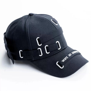 Tactical Techwear Style Webbing Buckle Hip Hop Punk Baseball Cap Men Women Outdoor Multifunction Sport Casual Hat Mens G
