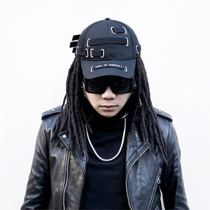 Tactical Techwear Style Webbing Buckle Hip Hop Punk Baseball Cap Men Women Outdoor Multifunction Sport Casual Hat Mens G