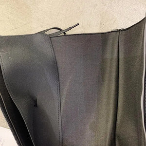 Black Wedge Lace Up Boots