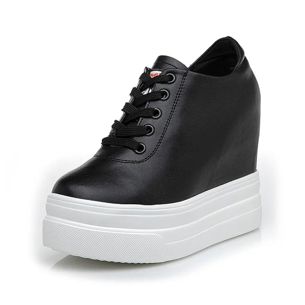 Black Wedge Platform Sneakers