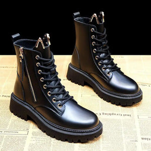 Black Winter Lace Up Boots