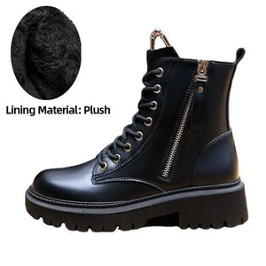 Black Winter Lace Up Boots