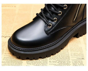 Black Winter Lace Up Boots