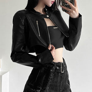 Black Women's Motorcycle Jacket
