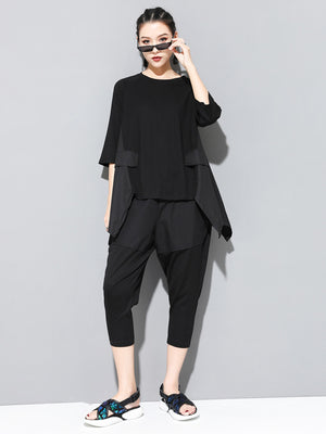 Black Women's T Shirts with Round Neck
