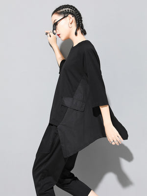 Black Women's T Shirts with Round Neck