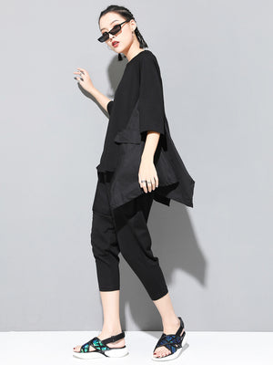 Black Women's T Shirts with Round Neck