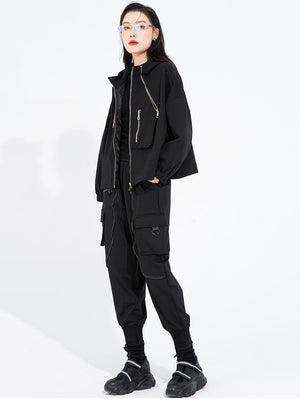 Black Women's Zip Up Jacket