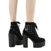 Black Y2K Lace Up Shoes