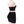Side view on a mannequin of the black crop top and mini skirt set, white piping along the top neckline and straps