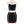 Front view on a mannequin of the black skirt set, white piping down the crop top and along the skirt side seams