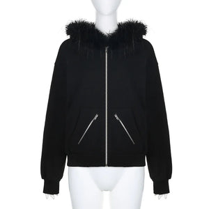 Black Zip Up Jackets Women's