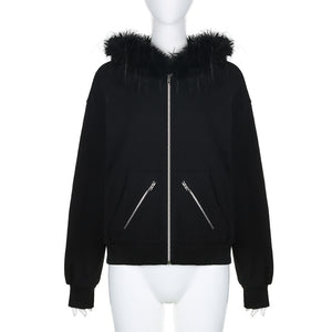 Black Zip Up Jackets Women's