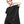 Black Zipper T-shirt Women Short Sleeve - product view on white background