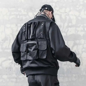 Black Zipper Techwear Jacket